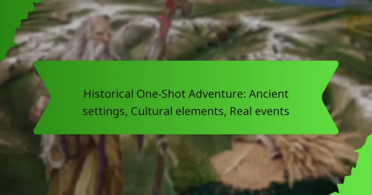 Historical One-Shot Adventure: Ancient settings, Cultural elements, Real events