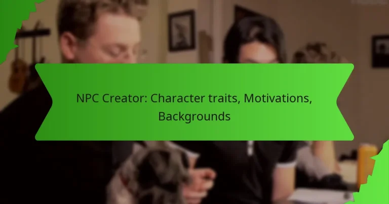 NPC Creator: Character traits, Motivations, Backgrounds
