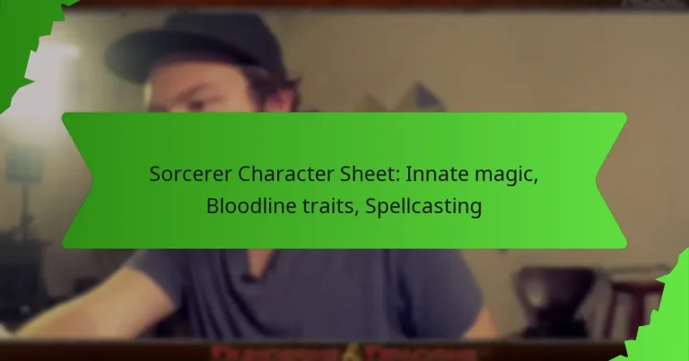 Sorcerer Character Sheet: Innate magic, Bloodline traits, Spellcasting