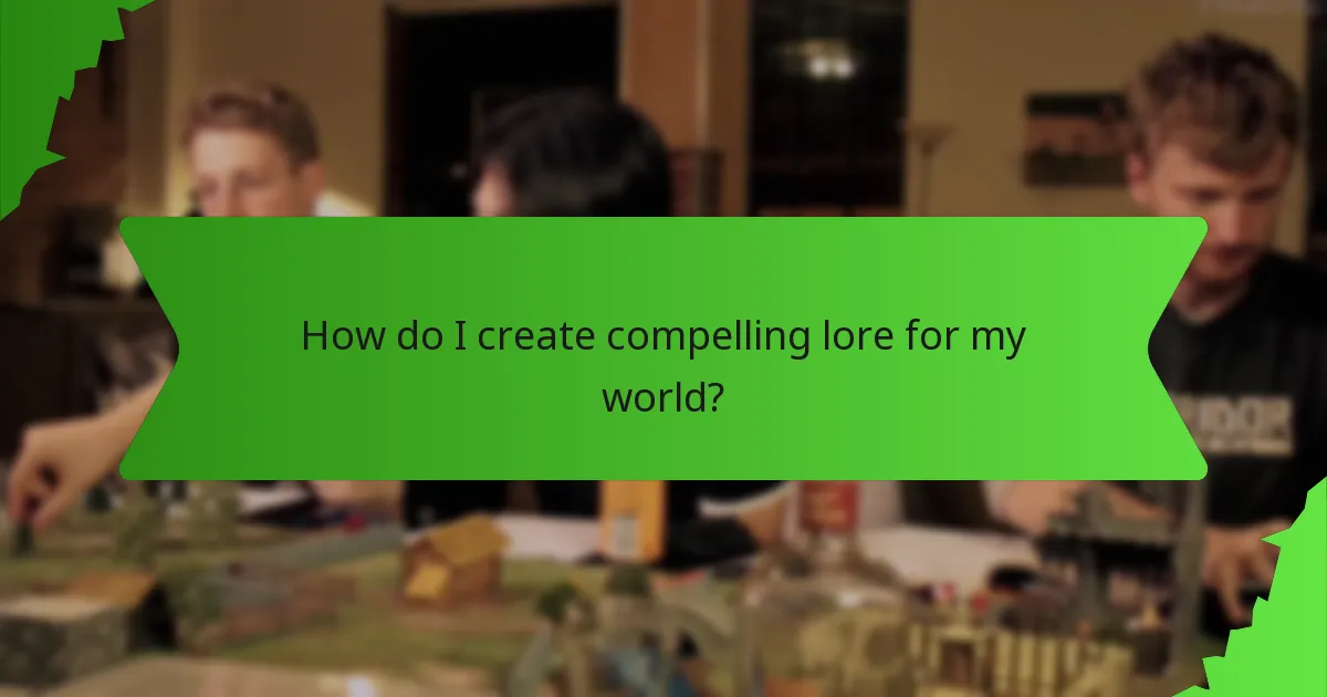 How do I create compelling lore for my world?