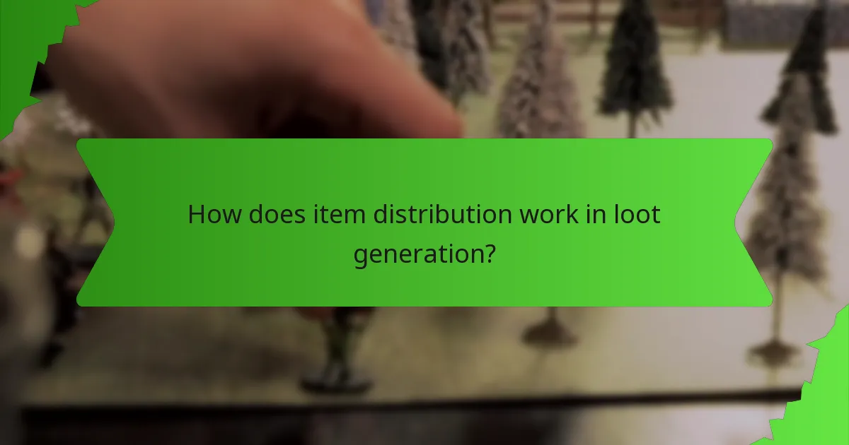 How does item distribution work in loot generation?