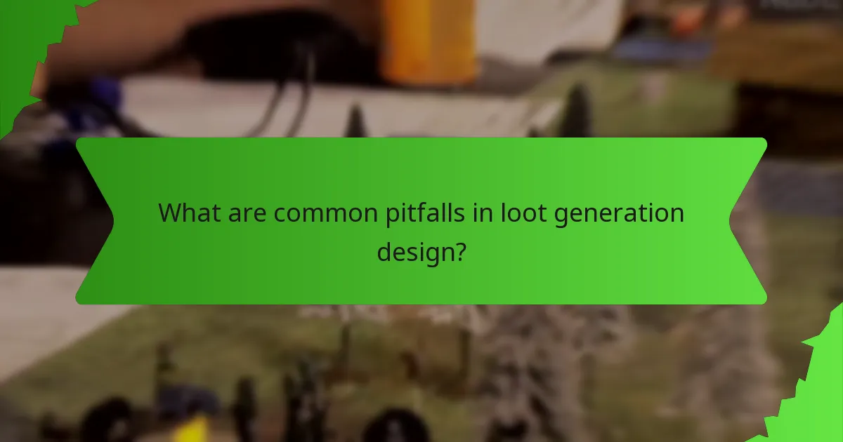 What are common pitfalls in loot generation design?