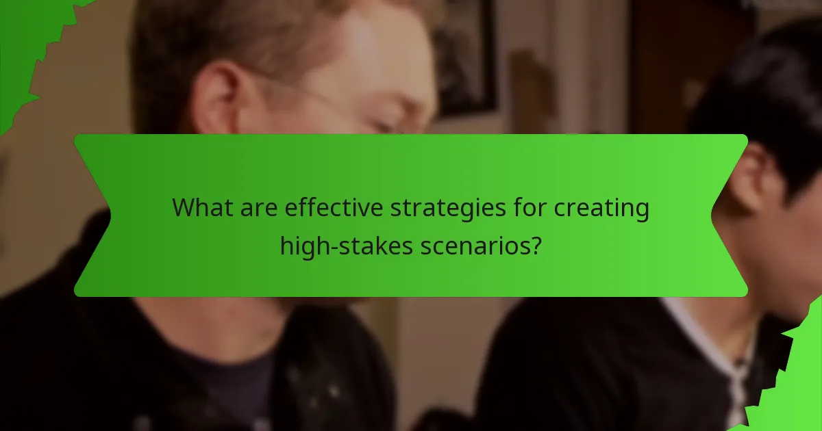 What are effective strategies for creating high-stakes scenarios?