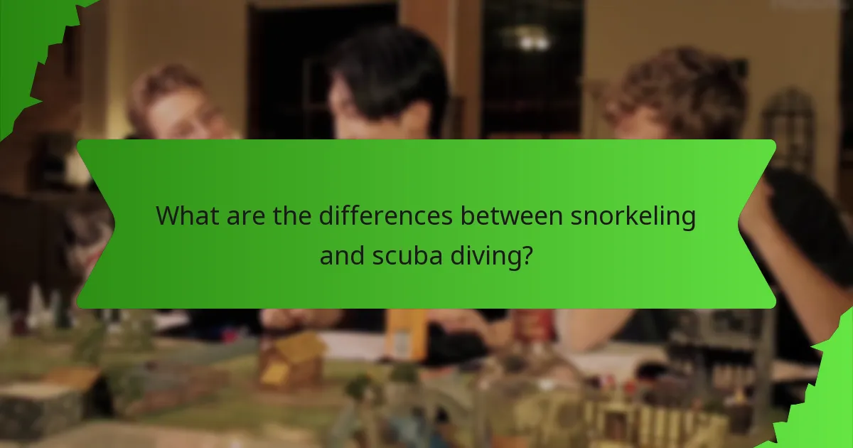 What are the differences between snorkeling and scuba diving?